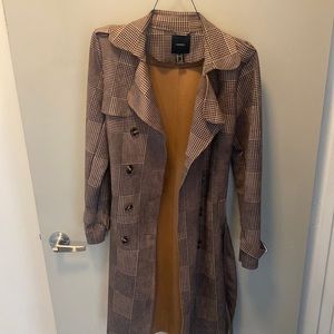 Brown houndstooth blazer coat
